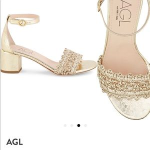 AGL Crochet Sandal in Gold
